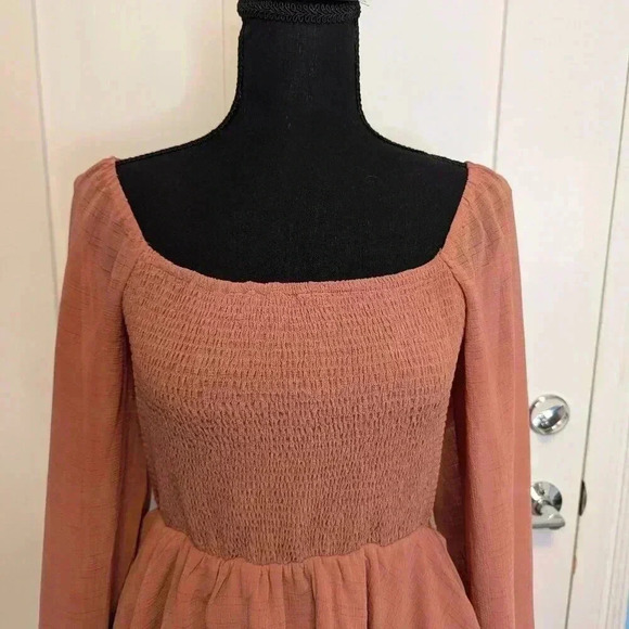 Entro Rose Long Sleeve Ruffle Romper, Size M - Picture 2 of 5